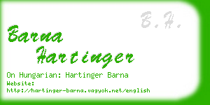 barna hartinger business card